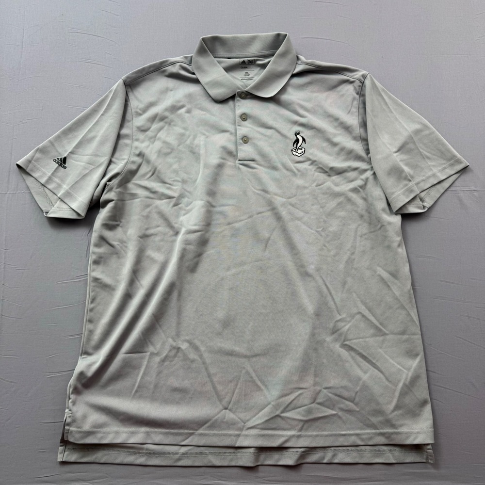 Adidas Climalite Golf Polo Shirt Gray Penguin Logo Mens 2XL Short Sleeve